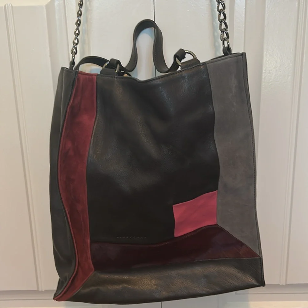 Longchamp - Leather & Suede multi color tote with pockets. NWOT - Picture 2 of 11